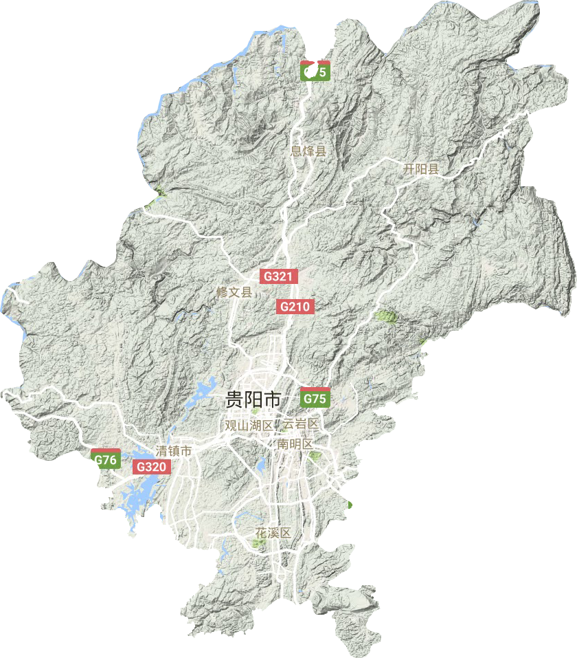 贵阳市地形地图