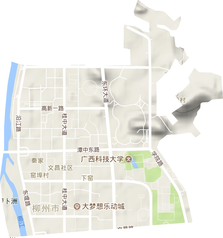 潭中街道地形地图