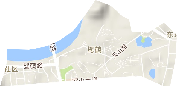 驾鹤街道地形地图