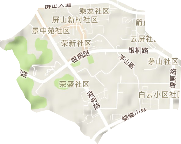 荣军街道地形地图