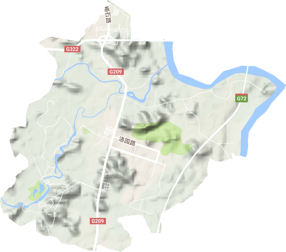 白莲街道地形地图