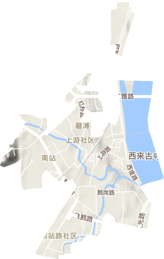 南站街道地形地图