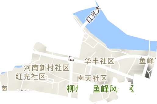 柳南街道地形地图