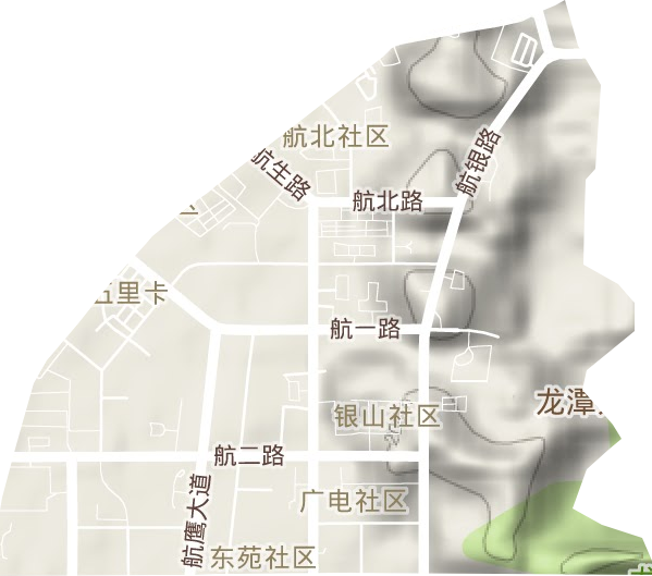 银山街道地形地图