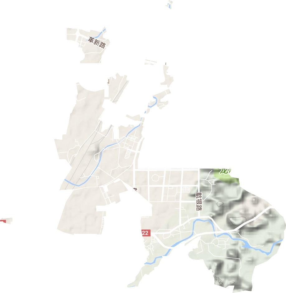 南环街道地形地图