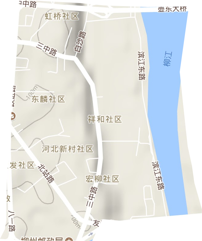 解放街道地形地图