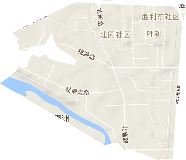 胜利街道地形地图