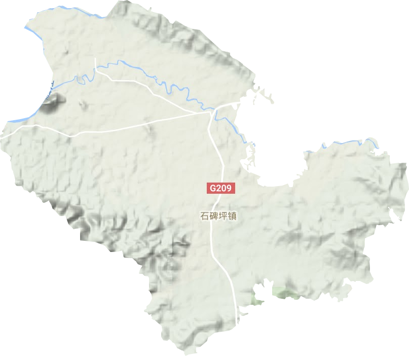 石碑坪镇地形地图