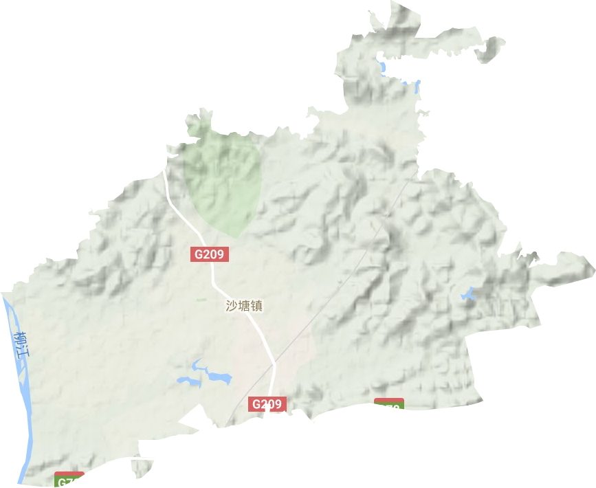 沙塘镇地形地图