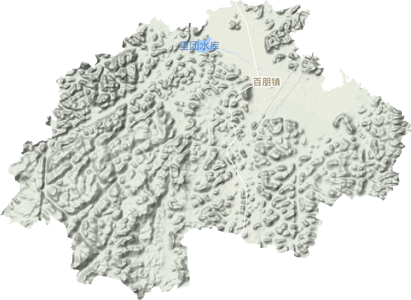 百朋镇地形地图
