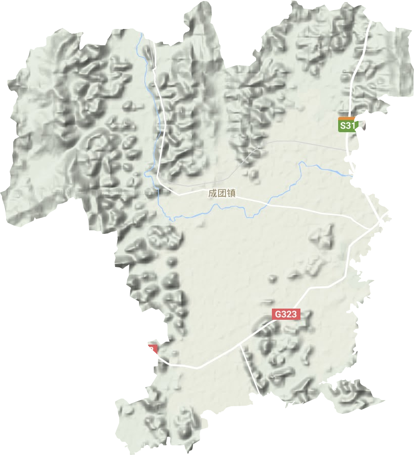 成团镇地形地图