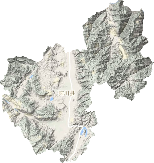 宾川县地形地图