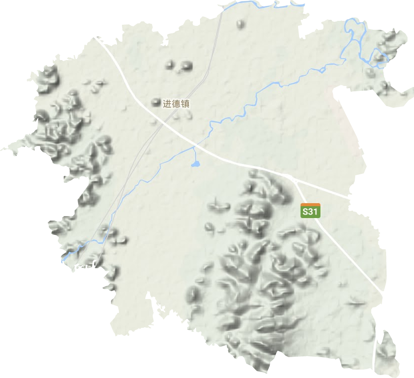 进德镇地形地图