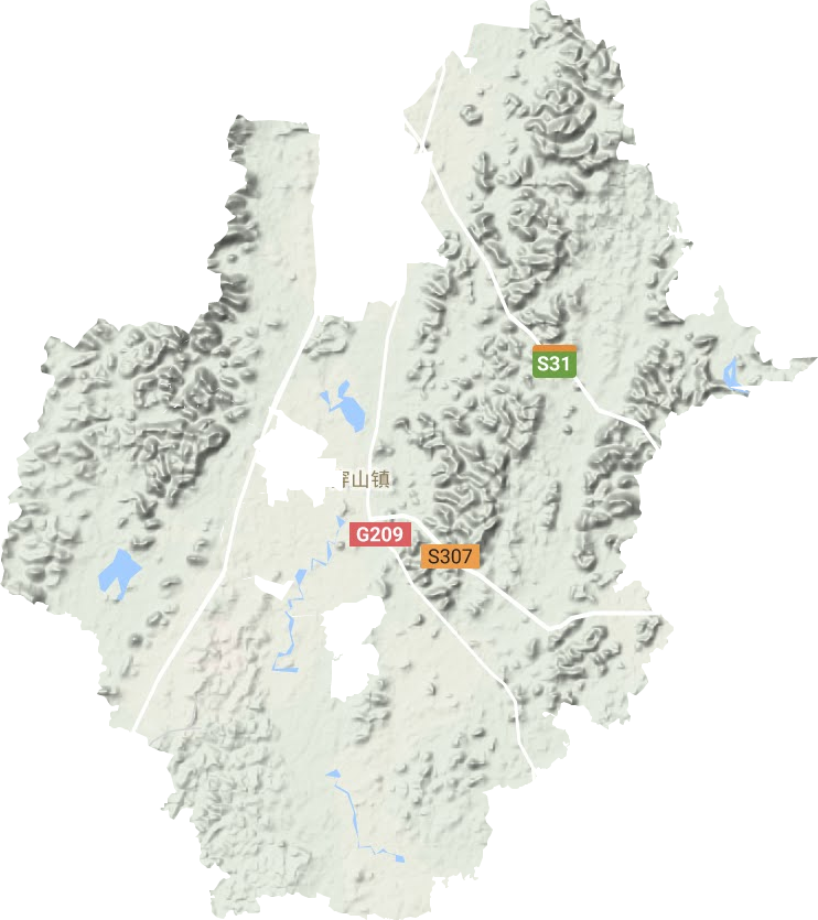 穿山镇地形地图