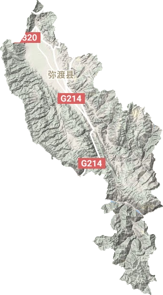 弥渡县地形地图
