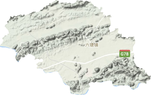 六塘镇地形地图