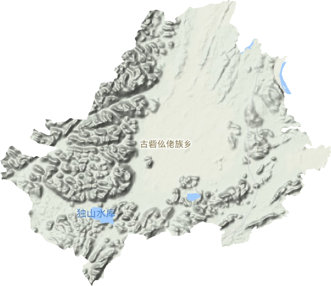 古砦仫佬族乡地形地图