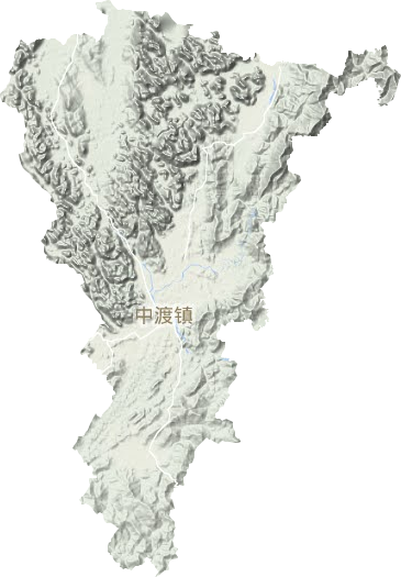 中渡镇地形地图