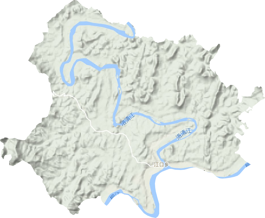江口乡地形地图