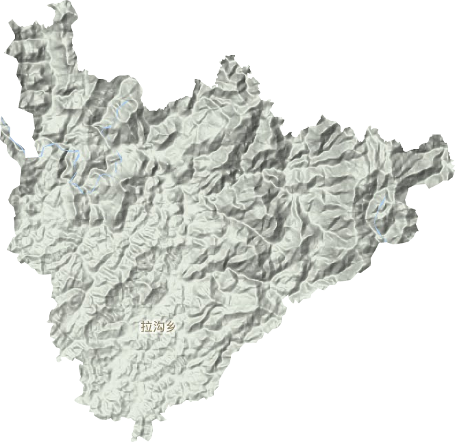 拉沟乡地形地图