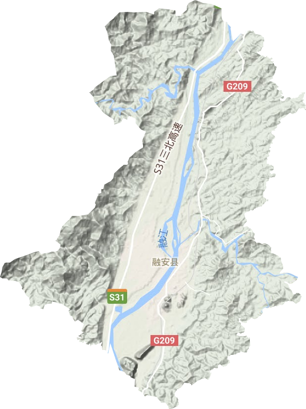 长安镇地形地图