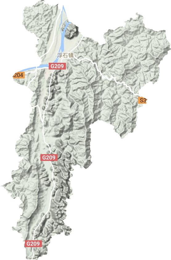 浮石镇地形地图