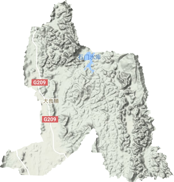 大良镇地形地图