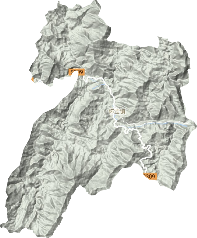 怀宝镇地形地图