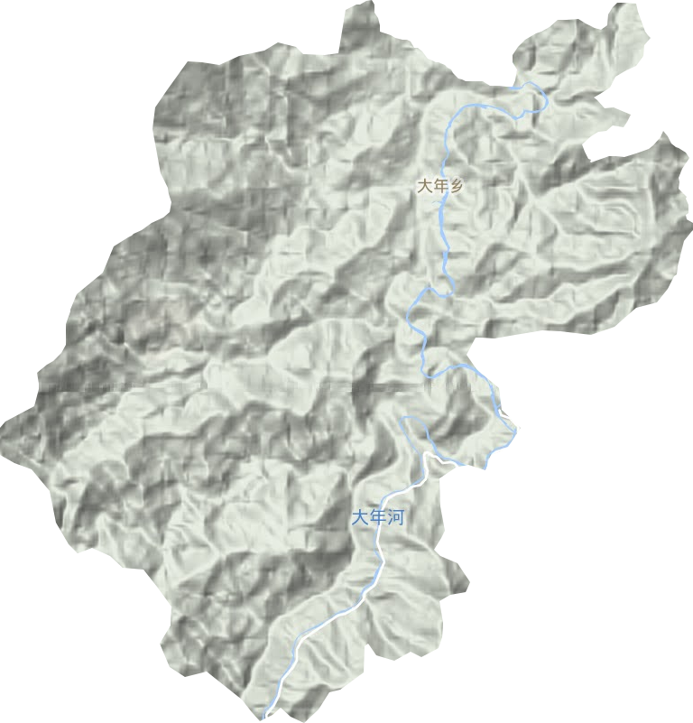 大年乡地形地图