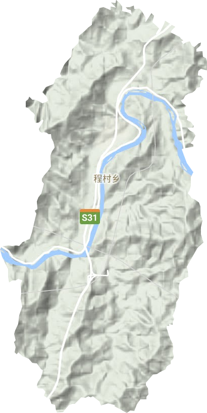 程村乡地形地图
