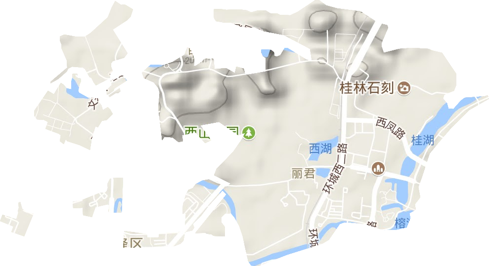 丽君街道地形地图