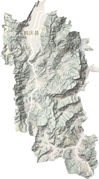 鹤庆县地形地图