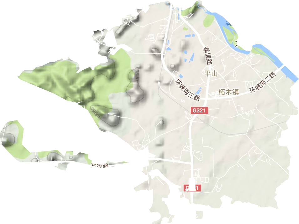 平山街道地形地图