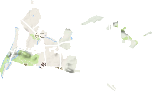 东江街道地形地图