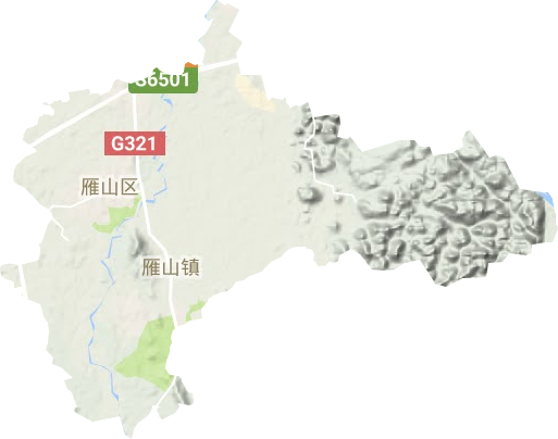 雁山镇地形地图