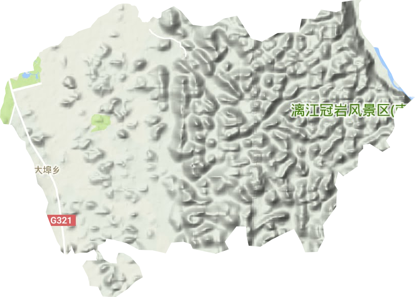 大埠乡地形地图
