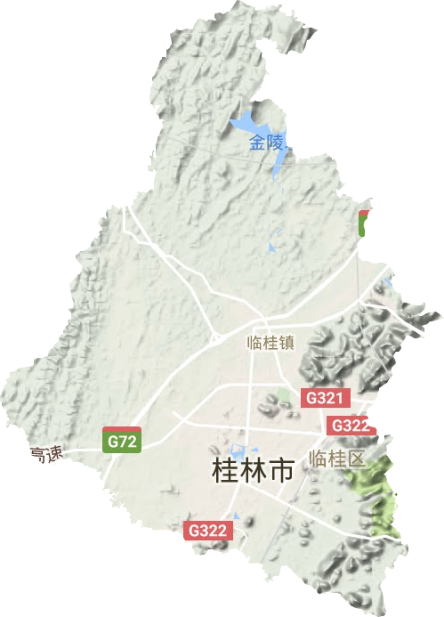 临桂镇地形地图