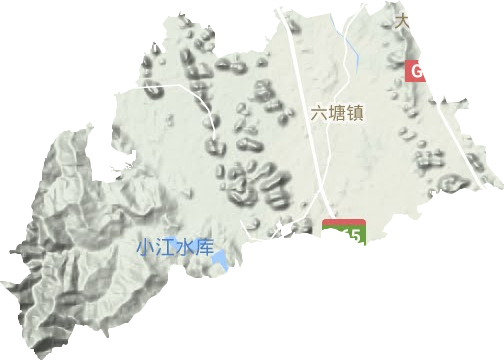 六塘镇地形地图