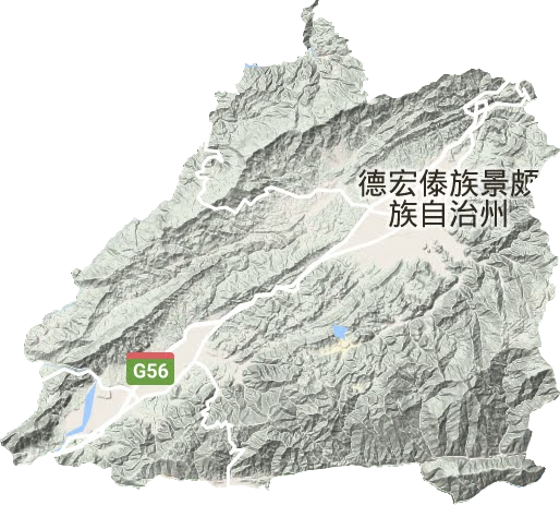 芒市地形地图