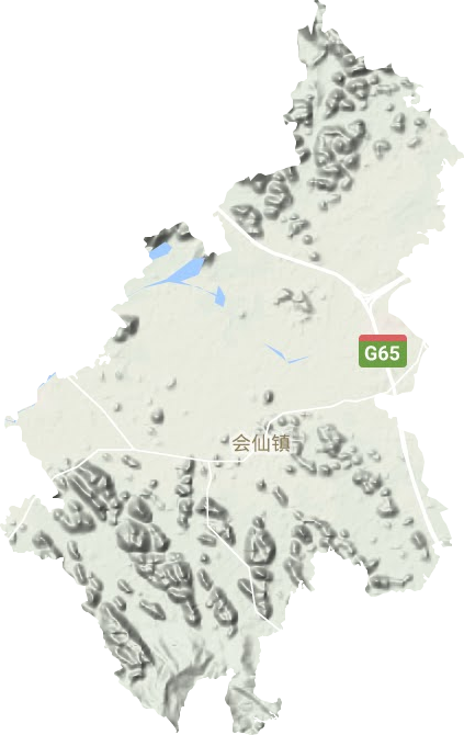 会仙镇地形地图