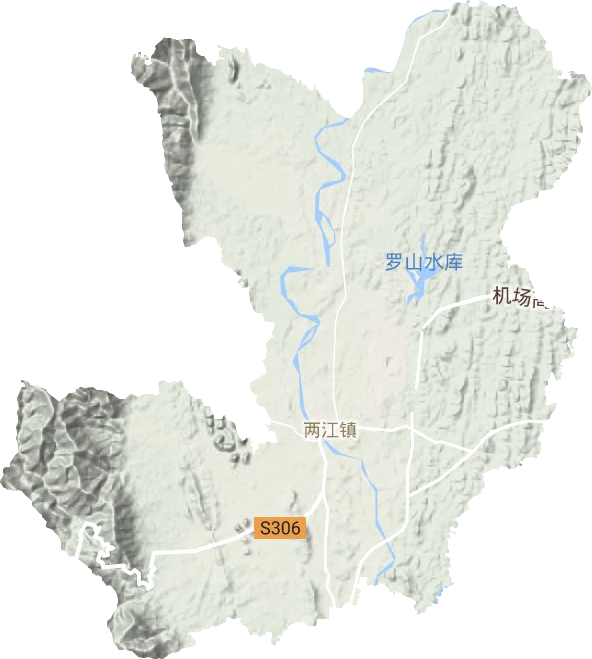 两江镇地形地图