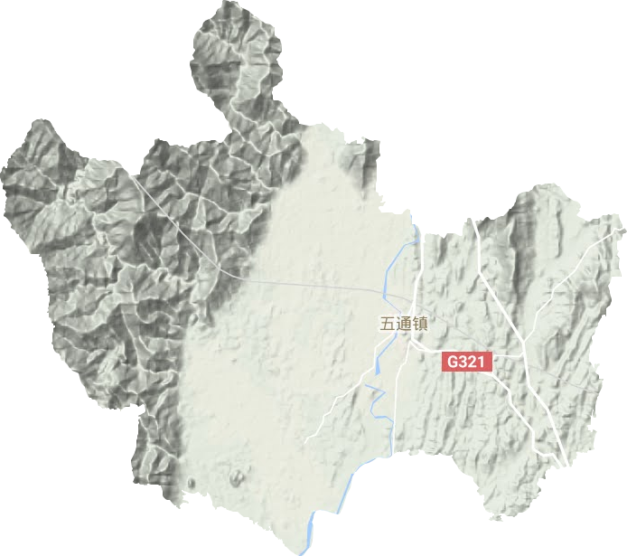 五通镇地形地图