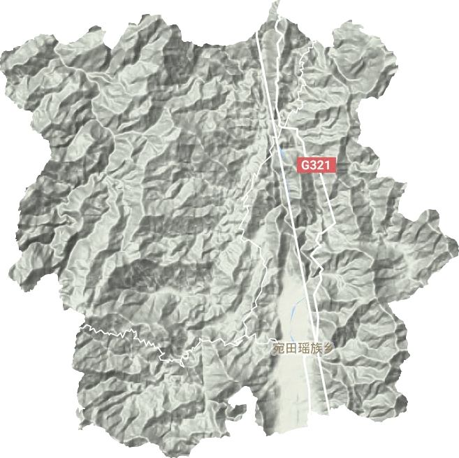 宛田瑶族乡地形地图