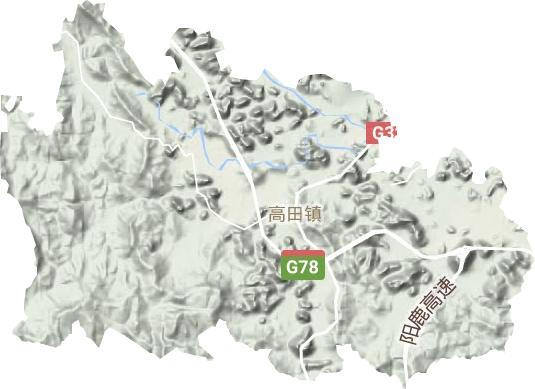 高田镇地形地图