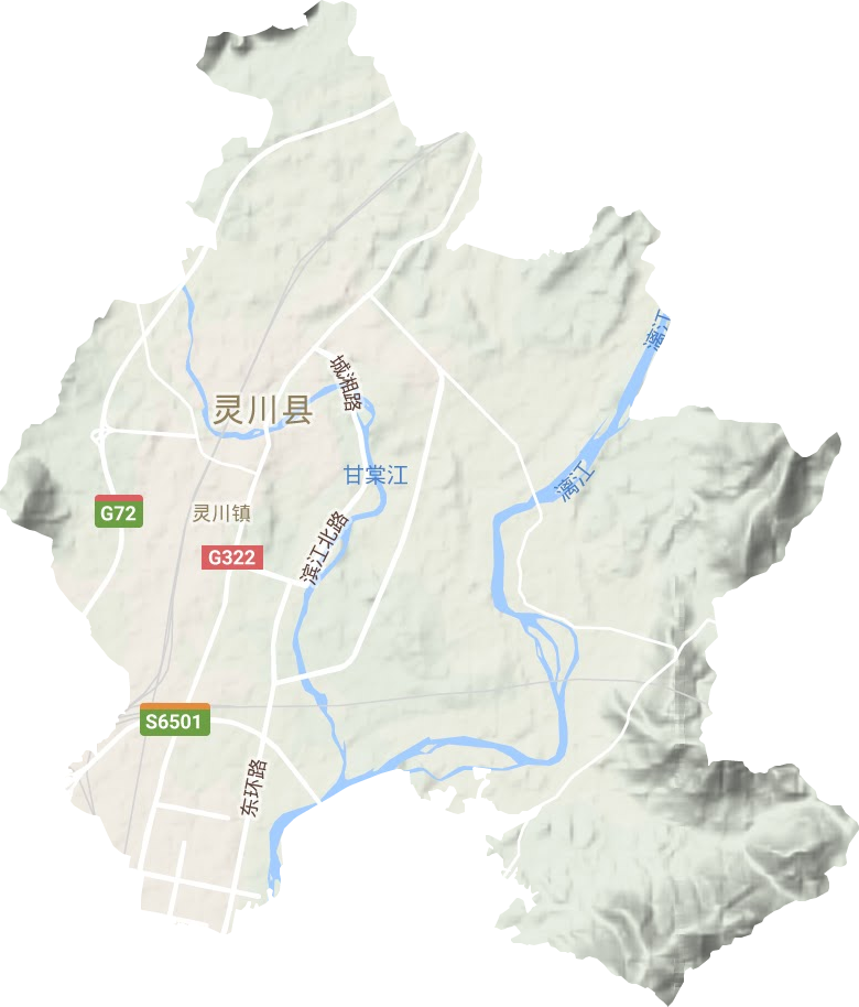 灵川镇地形地图