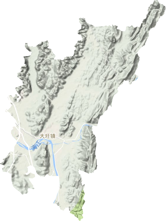 大圩镇地形地图