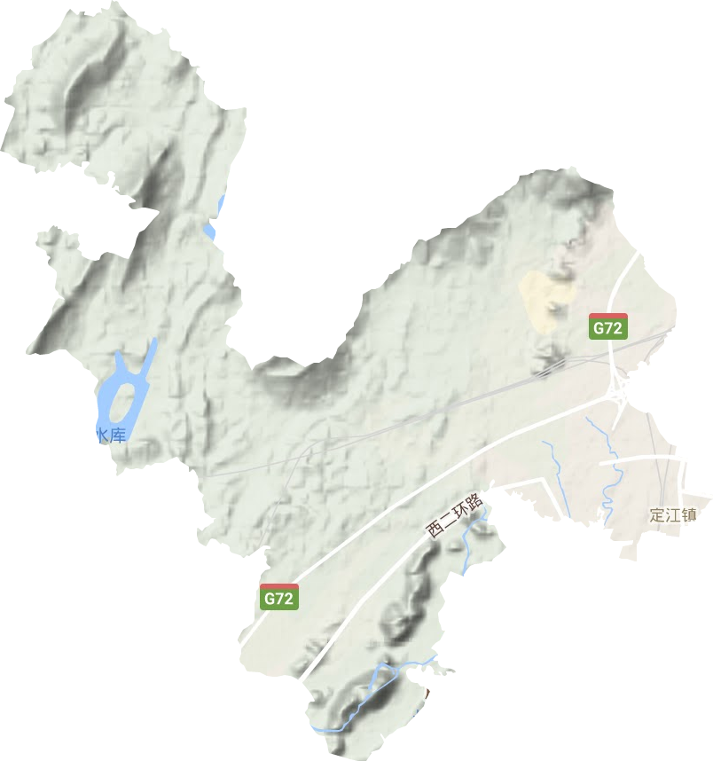 定江镇地形地图