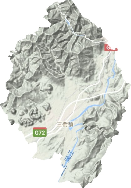 三街镇地形地图