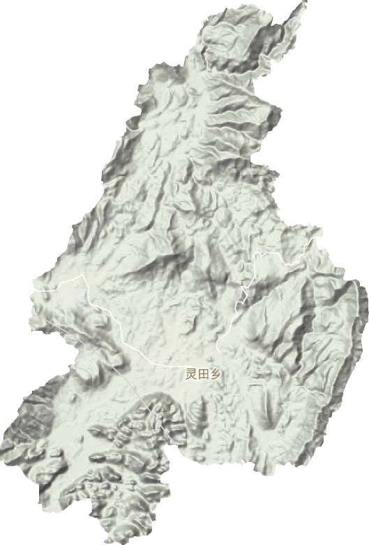 灵田镇地形地图
