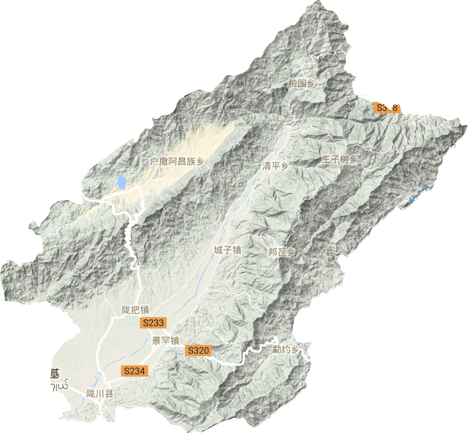 陇川县地形地图